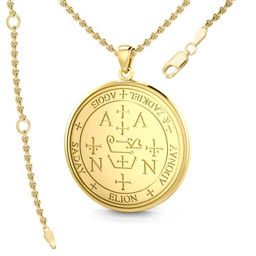 Sigil of the Archangel Zadkiel Solid Gold Pendant GPD2821 - Jewelry